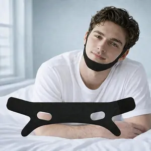 Adjustable Chin Strap for Night Use, Breathable High-Elastic Support Band, Soft Comfortable Fit for Adults, Polyester Material
