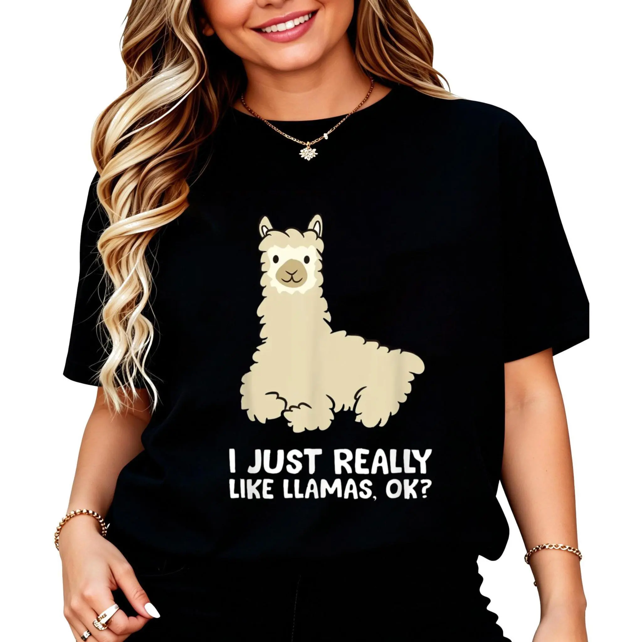 Llama Lover I Just Really Like Llamas, OK Funny Llama T-Shirt