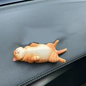Funny Cute Drunk Sleeping Cat Figurine, Multiple Fun Designs, Desktop Car Plant Decoration, Garden Pond Fish Tank Decor, Includes Adhesive