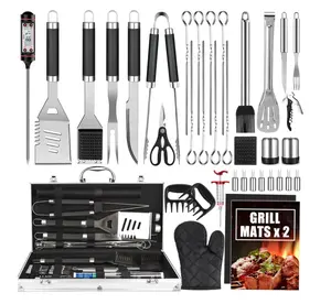 BBQ Grill Accessories Set, 38Pcs Stainless Steel Grill Tools Grilling Accessories with Aluminum Case