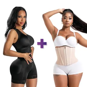 Snatched Body BBL & Lipo Stage 2 & 4 Faja Post-Op Shapewear with Built-in Bra & Hourglass Waist Cincher for Women's Compression Garment