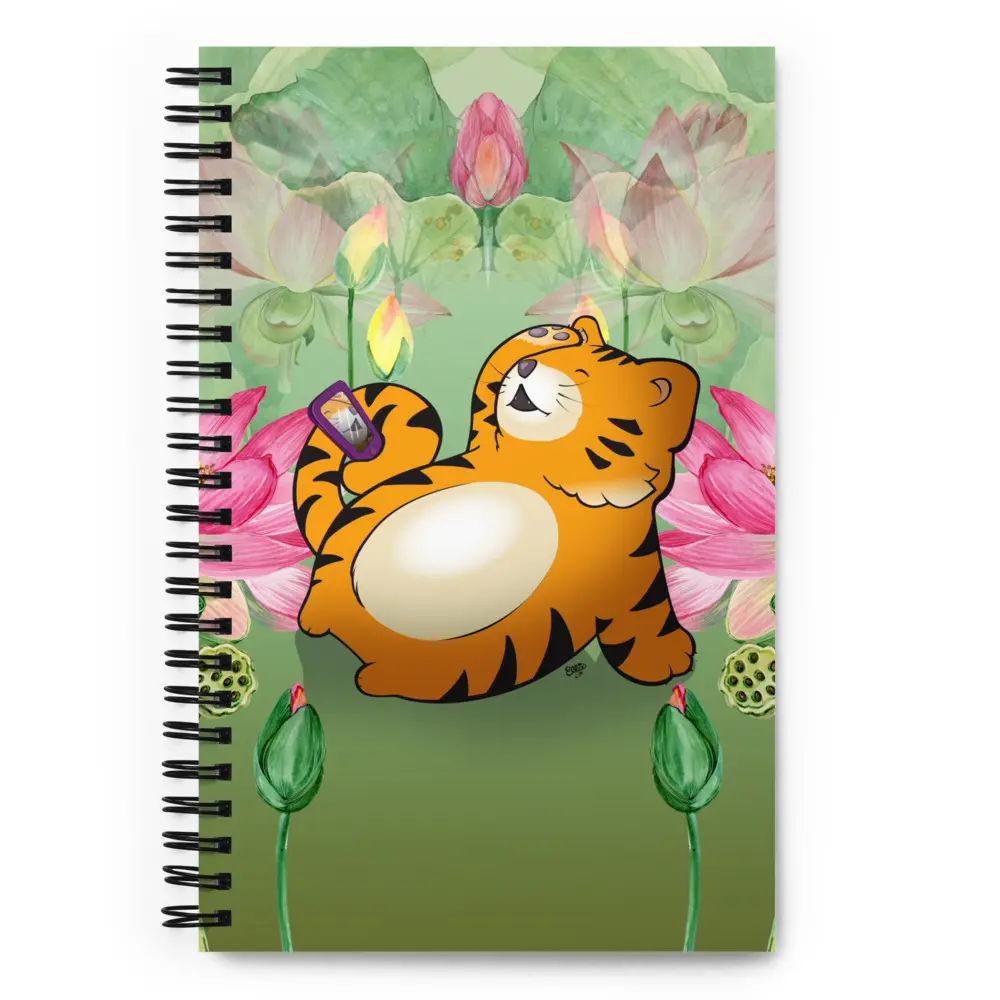 Cute Funny Cartoon Insta Tiger Spiral Notebook for Kids and Kids at Heart