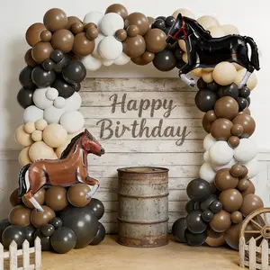 116 Piece Western Horse Racing Theme Balloon Set, Latex Balloons with Horse Foil Balloons, Perfect for Birthday Parties
