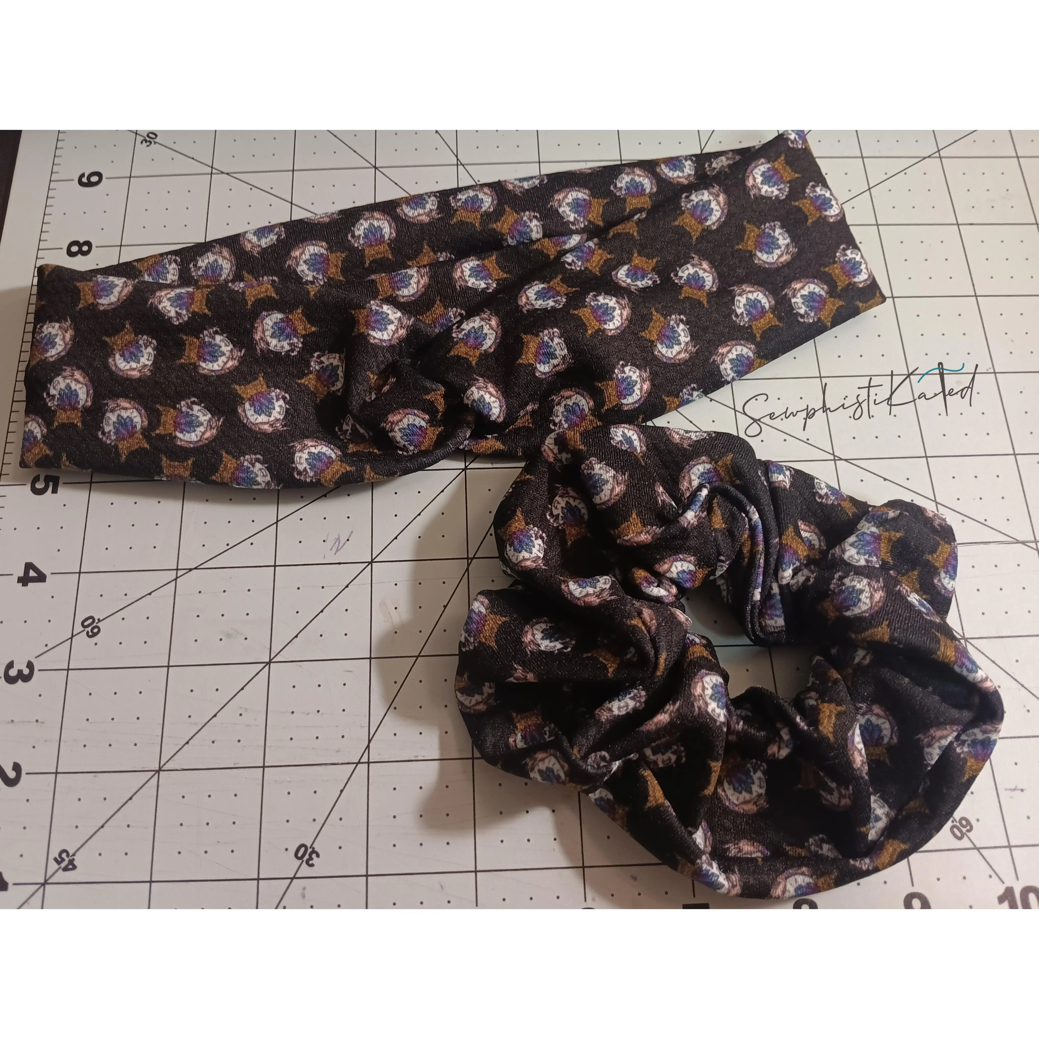 Black Crystal Ball Headband & Scrunchie – Witchy Hair Accessories