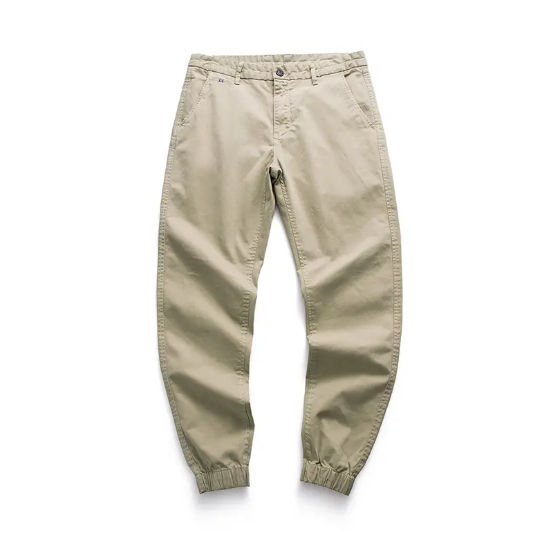 Men's Classic Fit Casual Fitted Straight Pants - Slightly Elastic, Abrasion-Resistant, Lightweight, Durable Work Cargos with Pockets, Beige Menswear for Bike & Sneakers Use