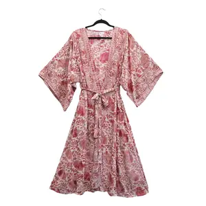 Bohemian Long Kimono , Long Recycled Silk Robes for Women, Printed Paisley Kimono Duster with Pockets,  Bridesmaid  Robe, Gift For Her