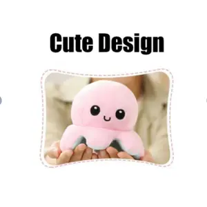 Double-Sided Octopus Plush Toy, Soft Realistic Fur, Two-Color Flip Design, Suitable for Men, Women, Children, Colorful Decorative Item