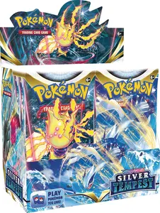 Pokémon TCG: Sword & Shield Silver Tempest Booster Display Box with Adjustable Dividers & Magnetic Closure for Safe Storage