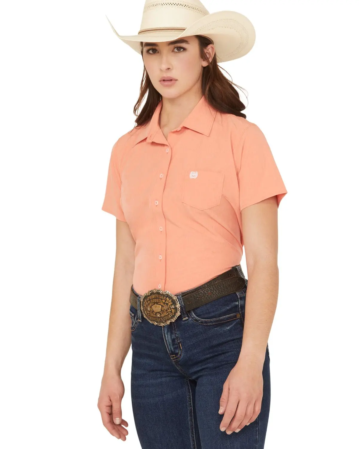 Cinch Women's Women'S Solid Arenaflex Short Sleeve Button-Down Stretch - Msw9162001