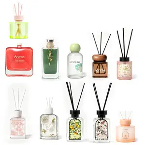 11Pcs Elegant Home Fragrance Reed Diffuser, Lavender Scent Long Lasting Air Fresh Diffuser with Rattan Scent Sticks, Aromatherapy Decor for Bathroom Bedroom Living Room Office