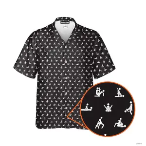 Black Stick Figure Funny Pattern Men's Hawaiian Shirt and Short Light Beer Lovers Swim Trunks, Father's Day Aloha Gift for Him, Trendy Casual Breathable Surfing Beach Shorts Swimwear Menswear