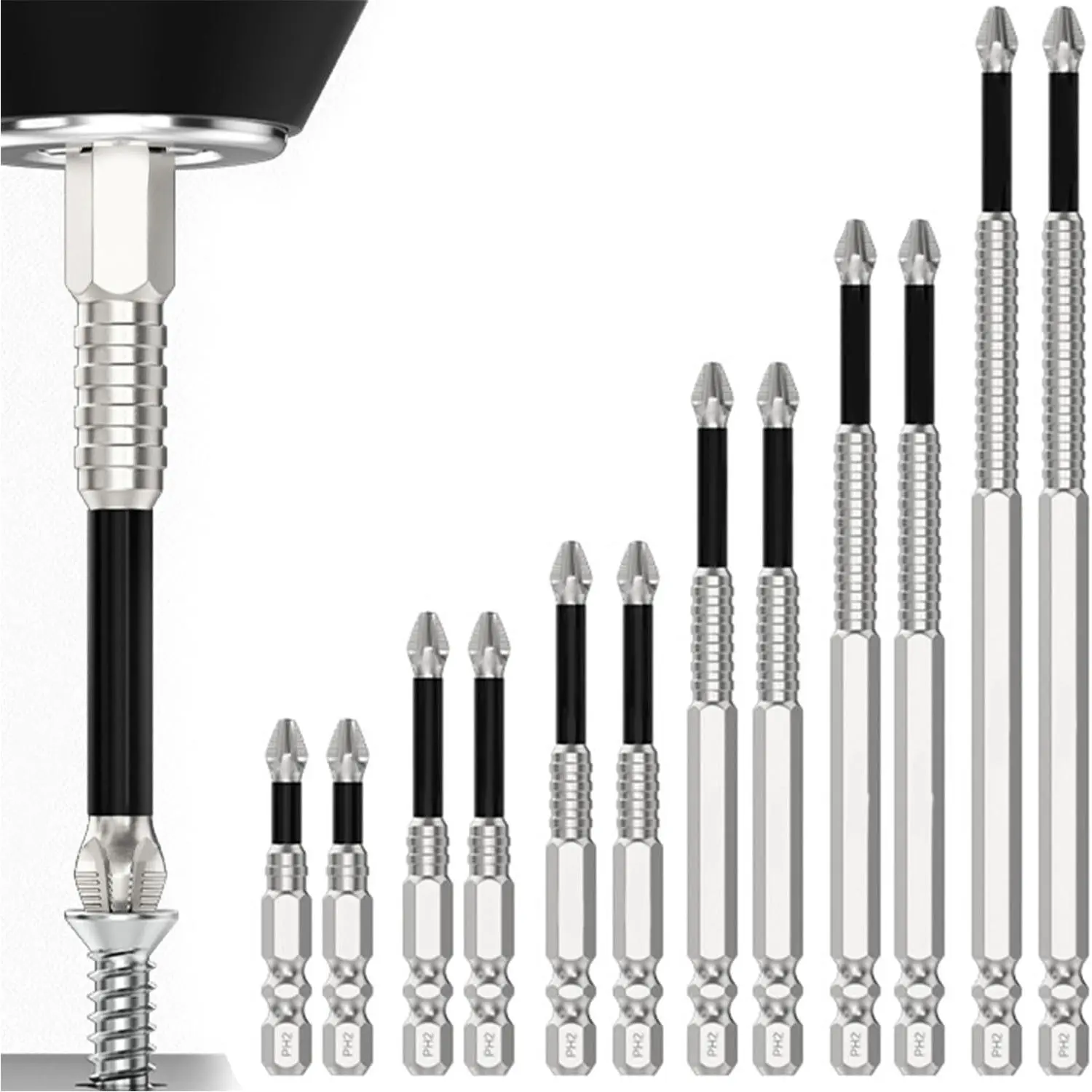 High   Drill Bit Set, Anti Slip  Electric  Set for Impact Driver, Upgrade   Durability  Drill Bit Set, 25 50 65 70 90 150mm (2 Set)