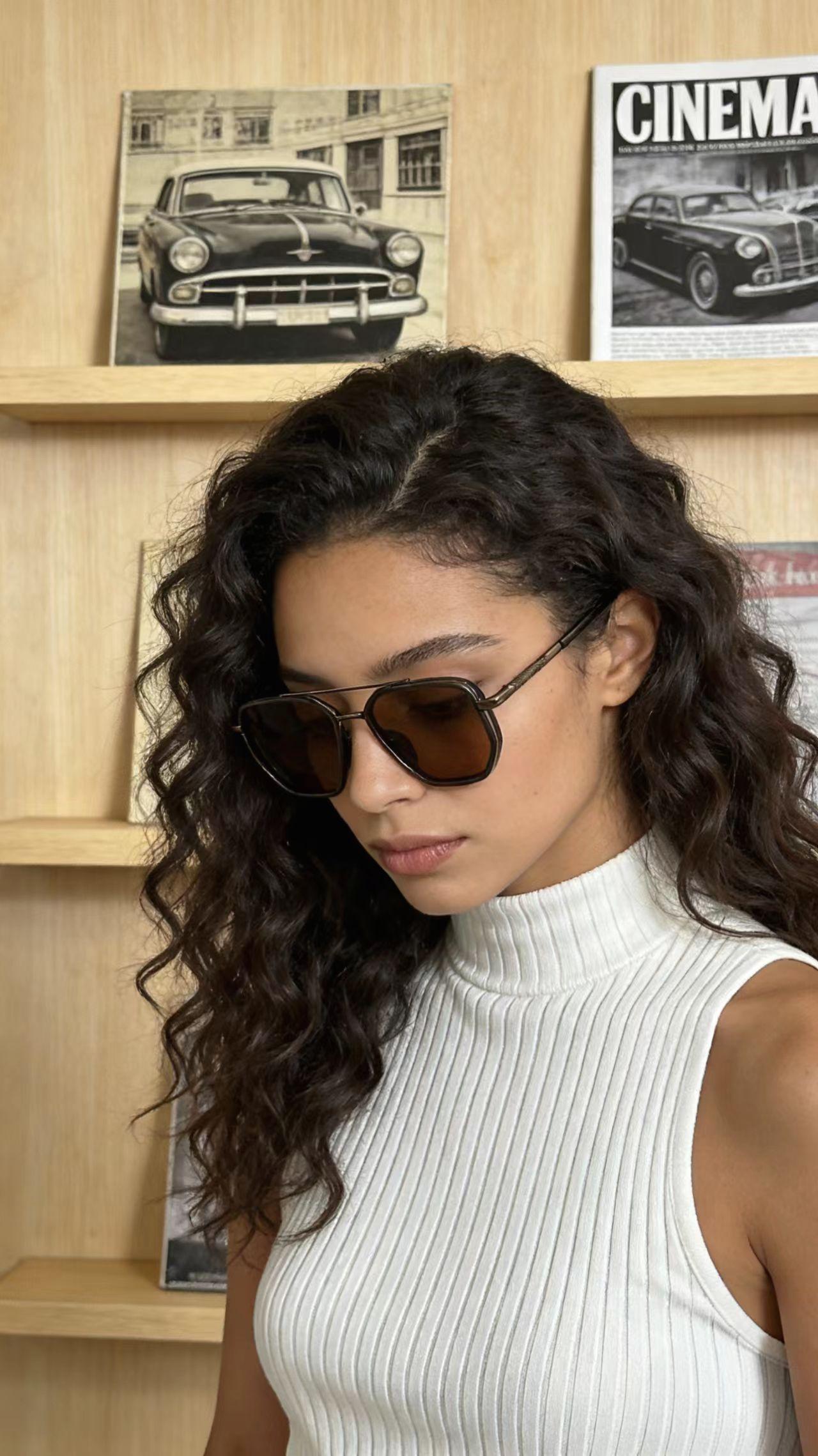 Sunglasses for Travel USE, Fashion Fall/Summer 2025 Geometric Frame Double Beam Sun Protection Glasse25 Trends, Travel Accessories,summer Outfits, summer Freshness, Vacation Outfits summer Outfits 2025