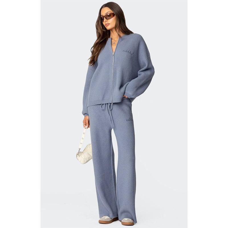 Edikted Women's Kris Ribbed Knit Sweatpants