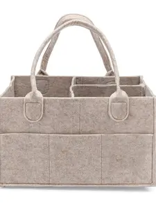 Small Felt Diaper Storage Box, Diaper and Wipes Basket, Car Organizer, Casual Style, All Seasons, Solid Pattern, No Ca Prop 65