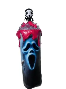 Scary Glow in the Dark Scream Halloween Stainless Steel Tumbler 20 oz Drinkware Portable Spooky Fun Beverage Mug Flasks Bottles