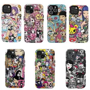 Cartoon Character Tough Shockproof Phone Case, Military Grade Drop Protection, Cute Fun Cartoon Design Protective Cover for iPhone 11 12 13 14 15 16 17 Pro Pro Max Plus, Mobile Phone Accessory