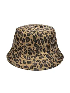 Leopard Print Bucket Hat, Unisex Fashion Retro Simple Two-Sided Hat, Outdoor Casual Sun Protection Hat, Multiple Color Options