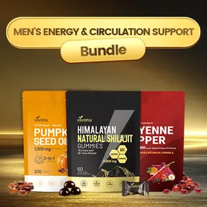 VivoNu Daily Supplement Combo | Cayenne Pepper Softgels + Himalayan Shilajit Herbal Gummies + Pumpkin Seed Oil Softgels mothersdaygift