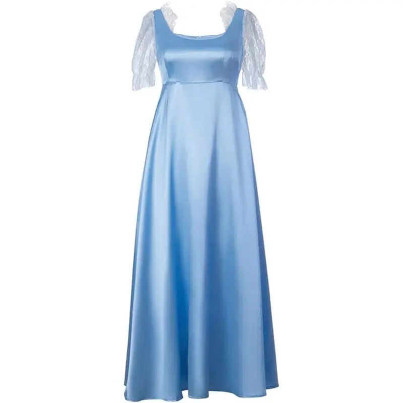 light blue bridgerton dress BLUE & White CABANA STRIPED MIDI DRESS