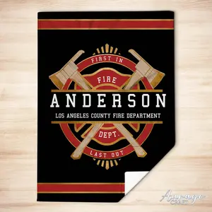 Custom Firefighter Blanket, Gift For Firefighter, Firefighter Thin Red Line Throw Blanket, Firefighter Gifts, Fire Department
