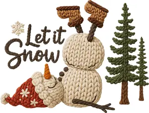DTF Transfer – AW Yarn Let it Snow Multi Sizes