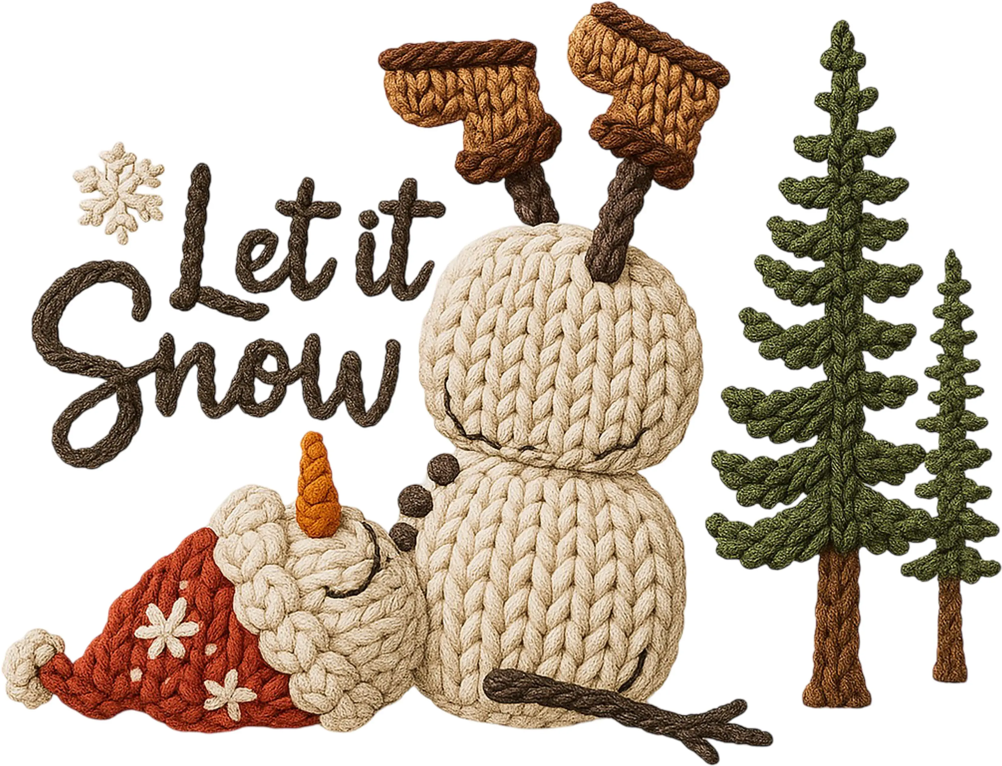 DTF Transfer – AW Yarn Let it Snow Multi Sizes