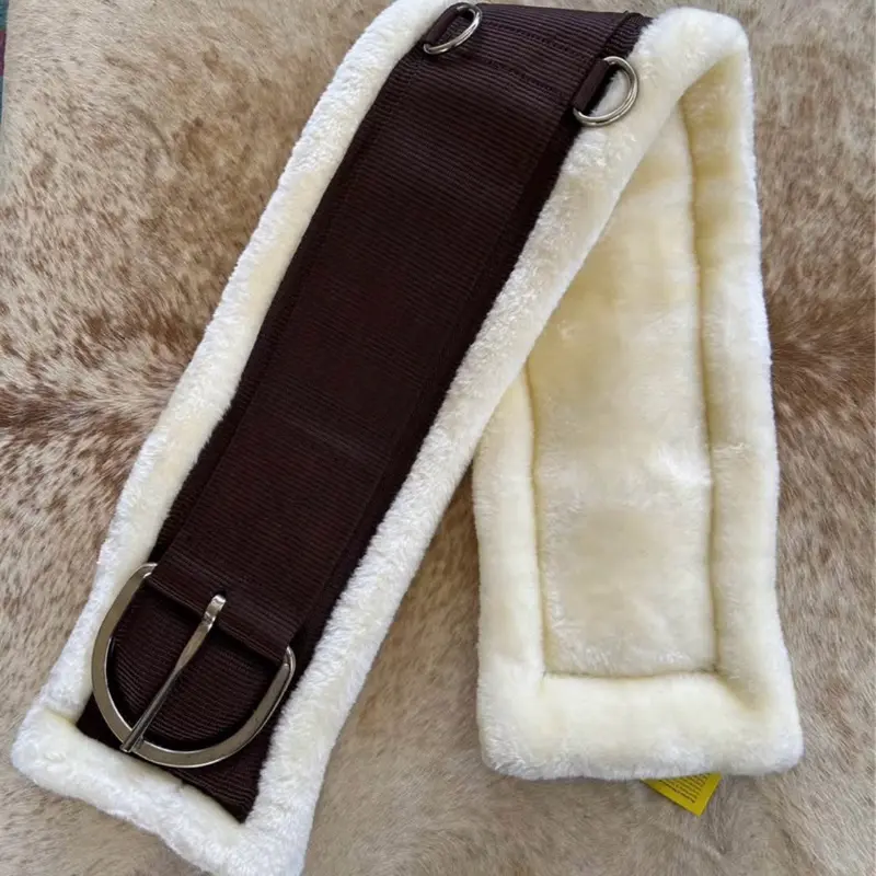 30” Western Saddle Girth Cinch Fleece with Brown Nylon Top