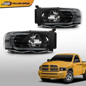 Headlight Assembly Headlamps Fit For 02-05 Dodge Ram 1500 2500 3500 Black /Clear