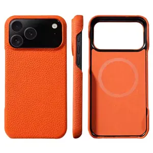 Luxury Leather MagSafe Case For iPhone 17 Series Shockproof Magnetic Natural Cowhide Leather Phone Back Cover Protecter For iPhone 17 Air Pro Max