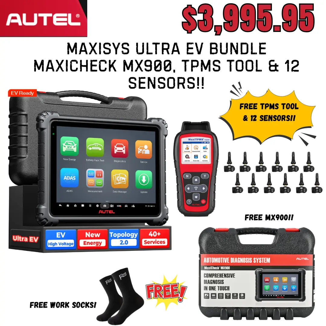 Autel MaxiSYS Ultra Automotive Diagnostic Tool Bundle with EV High-Voltage Capability, MX900 Component, Cloud Sync & Comprehensive TPMS Functionality