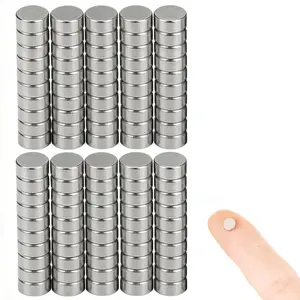 100pcs 4×2mm Mini Round Magnets for Nail Clippers, Measuring Artificial Nail Length, Multi-Use Cat Eye Nail Design Tools, Neodymium Magnet for Fridge Magnets, Crafts, Office Supplies