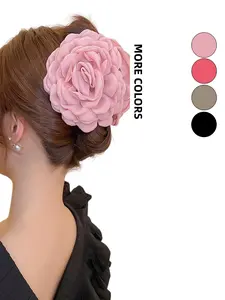 Elegant Fabric Flower Hair Clip, Vintage Luxury Shark Clasp, French Style Elegant Hair Accessory, Fashionable Retro Design