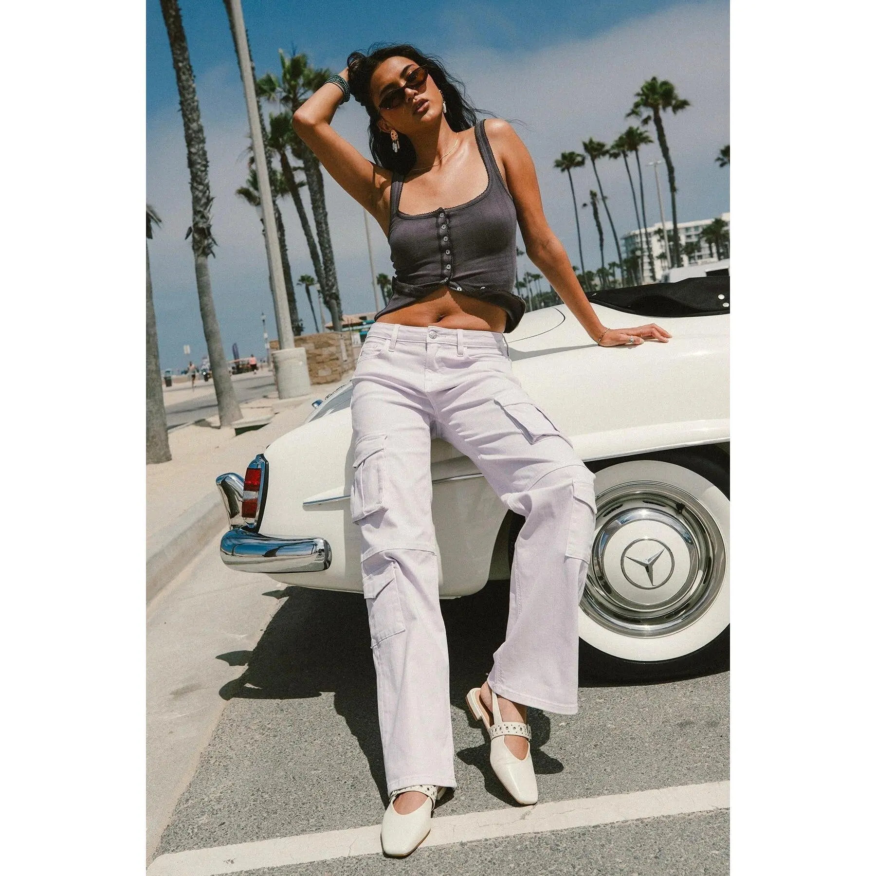 Lilac Cargo Wide Leg