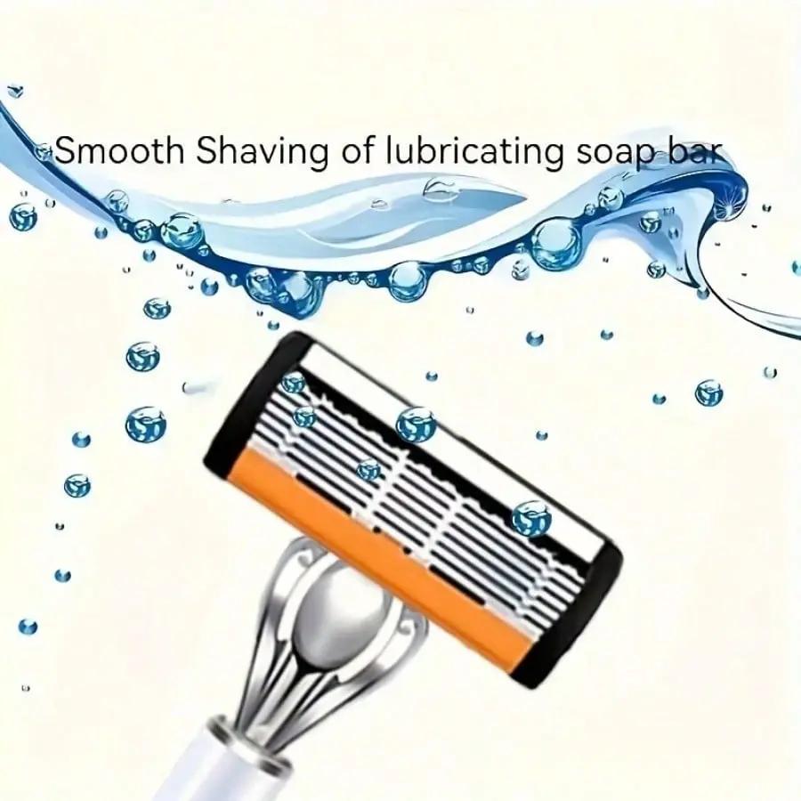 Men's Shaving Razor Set 72 Replacement Blades With 2 Handles Easy Change Washable Manual Razor Kit For Daily Use