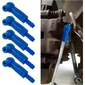 5PCS Car Oil Bleeder Pump Exchange Adapter, Brake Oil Changer Connectors, Brake Fluid Replace Tools, Quick Exchange Connector Tool Suction Pipe Joint Accessories for Car Truck Vehicles (Blue)