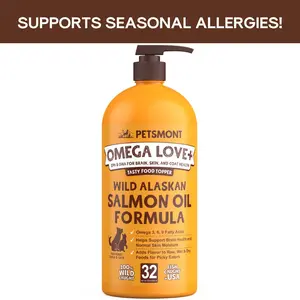 Petsmont Omega Love+ - Wild Alaskan Salmon Oil Formula for Dogs & Cats - 32oz