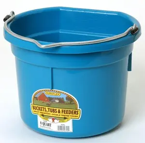 212 MAIN Compact 8 qt. Flat Back Bucket - Teal, Ribs Added, Model P8FB (Miller Manufacturing 405007923)