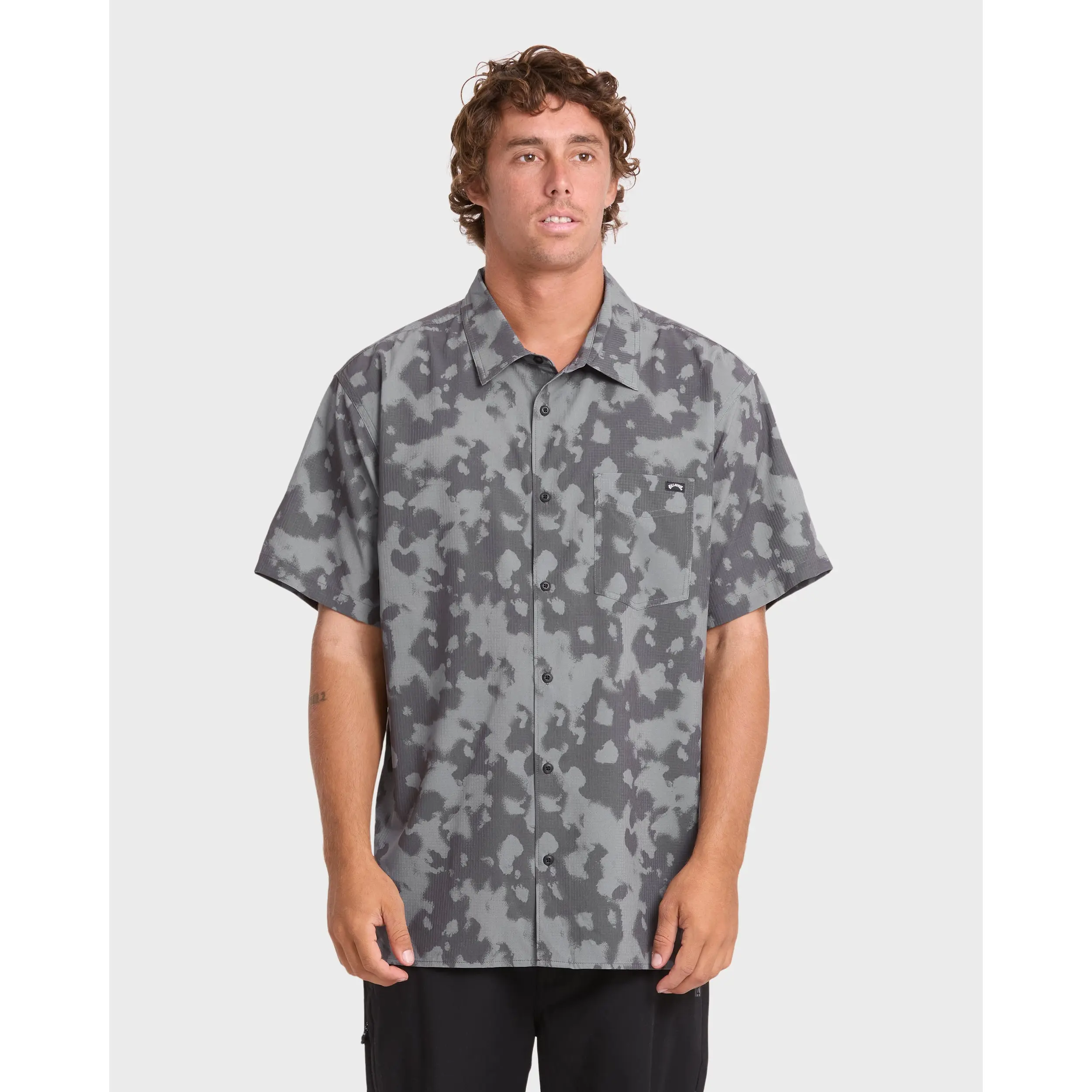 Adventure Division Surftrek Perforated Short Sleeve Woven Shirt - Black
