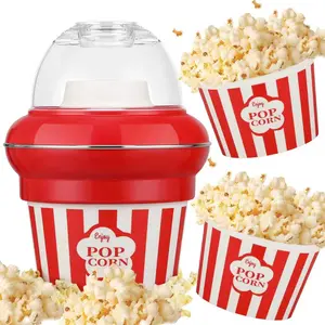 MAISON HUIS Popcorn Machine 1100W Air Popper Popcorn Maker with Double Buckets Oil-Free 2-Min Fast Popping 5.3QT Large Capacity High Popping Rate for Home Theater Green