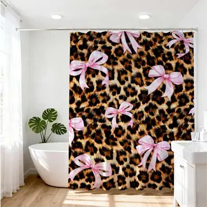 1 PC Luxurious Leopard Print Bath Curtain Design for Stylish Home Decoration Modern Bathroom Makeover Ideas Elegant Bathroom Design Inspiration Trendy Bathroom Renovation Tips Chic Bath Decor Styles