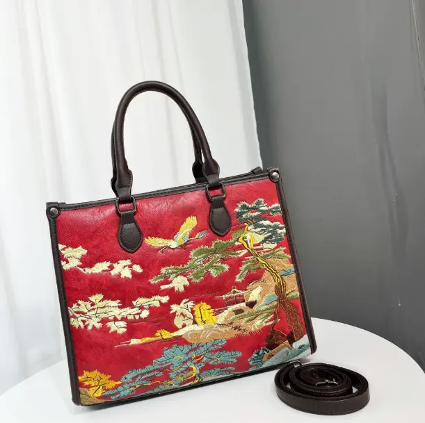 A11-New elegant fashionable embroidery handbag leisure commuting women's bag