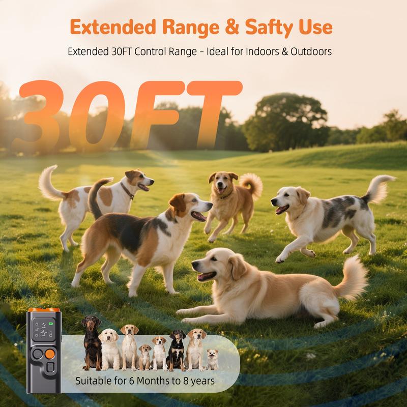 GoliPal 2026 Upgraded Ultrasonic Dog Training Aid with LED Flashlight & HD Display USB Rechargeable Handheld Device for Puppy Barking Issues Correction Functionality