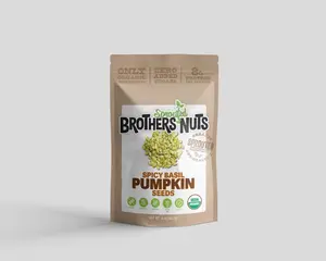 Brothers Nuts Spicy Basil Pumpkin Seeds 2oz - Seed Oil Free, Sprouted, Keto, Organic, Zero Sugar, Dairy Free, Gluten Free
