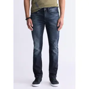 Slim Ash Men's Jeans, Crinkled and Sanded Dark Indigo - BM26012