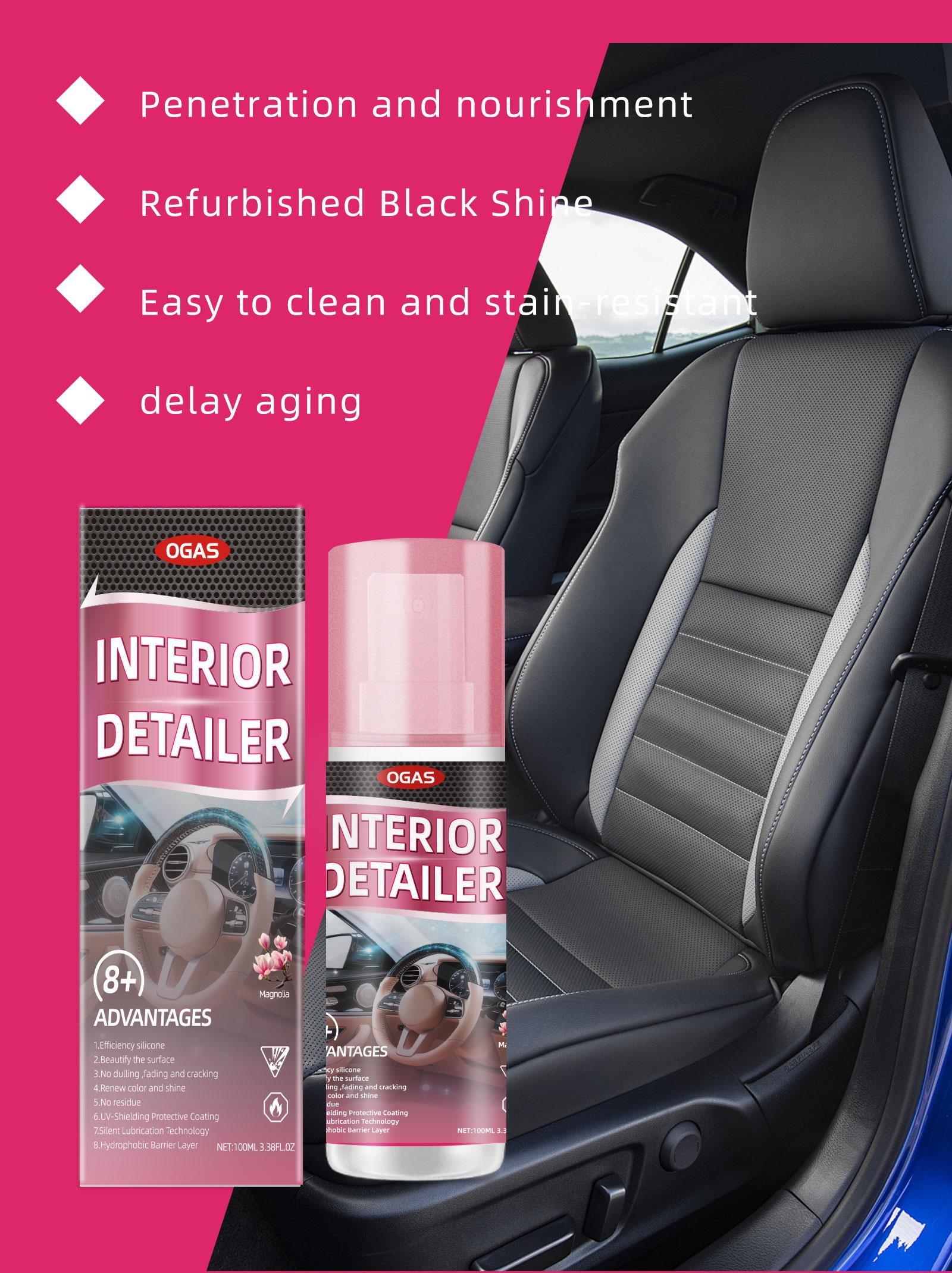 Interior Car Cleaner & Polishing - Repels Dust & Staining, Restores & Protects Plastic, Vinyl, Leather, Dashboard - UV Guard, Anti-Aging, Exterior & Interior Car Detailer Spray