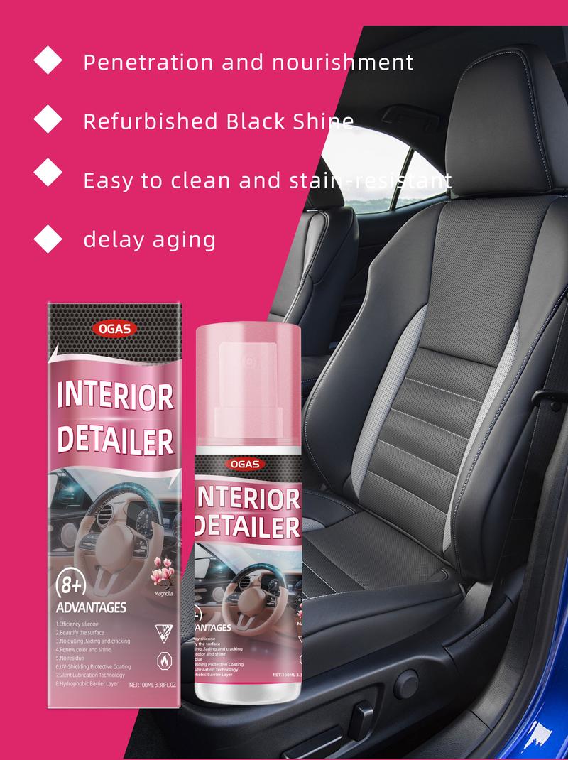 Interior Car Cleaner & Polishing - Repels Dust & Staining, Restores & Protects Plastic, Vinyl, Leather, Dashboard - UV Guard, Anti-Aging, Exterior & Interior Car Detailer Spray