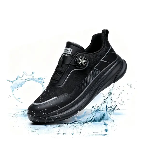 Men's Slip-On Walking Shoes, Non-Slip Oil-Resistant Worker Clogs for Kitchens, Water Resistant PU Mesh Footwear with Cushioned Sole, Male