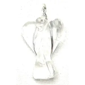 Wire Wrapped Clear Quartz Angel Pendant