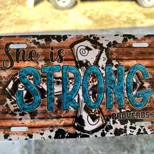 She is strong license plate